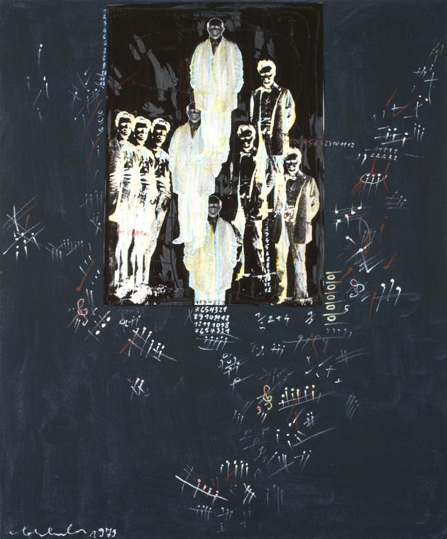 Oswald Oberhuber, Wiener Schule, 1973, Mischtechnik auf Leinwand, ungerahmt: 60 x 50 x 4,5 cm, …