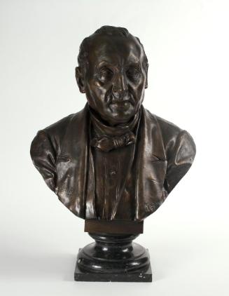 Eugen Felix, Der Maler Ferdinand Georg Waldmüller, 1858, Bronze auf Marmorsockel, H: 55 cm, Bel…