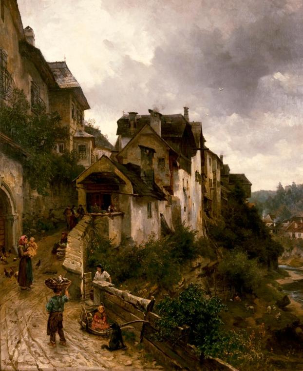 Hugo Darnaut, Motiv aus Zell, 1883, Öl auf Leinwand, 96 x 78 cm, Belvedere, Wien, Inv.-Nr. 2796