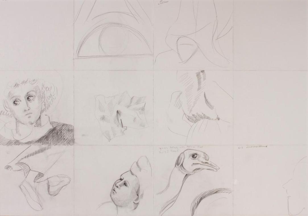Gülsün Karamustafa, modernity unveiled / interweaving histories, 2010, Bleistift auf Papier, 69…