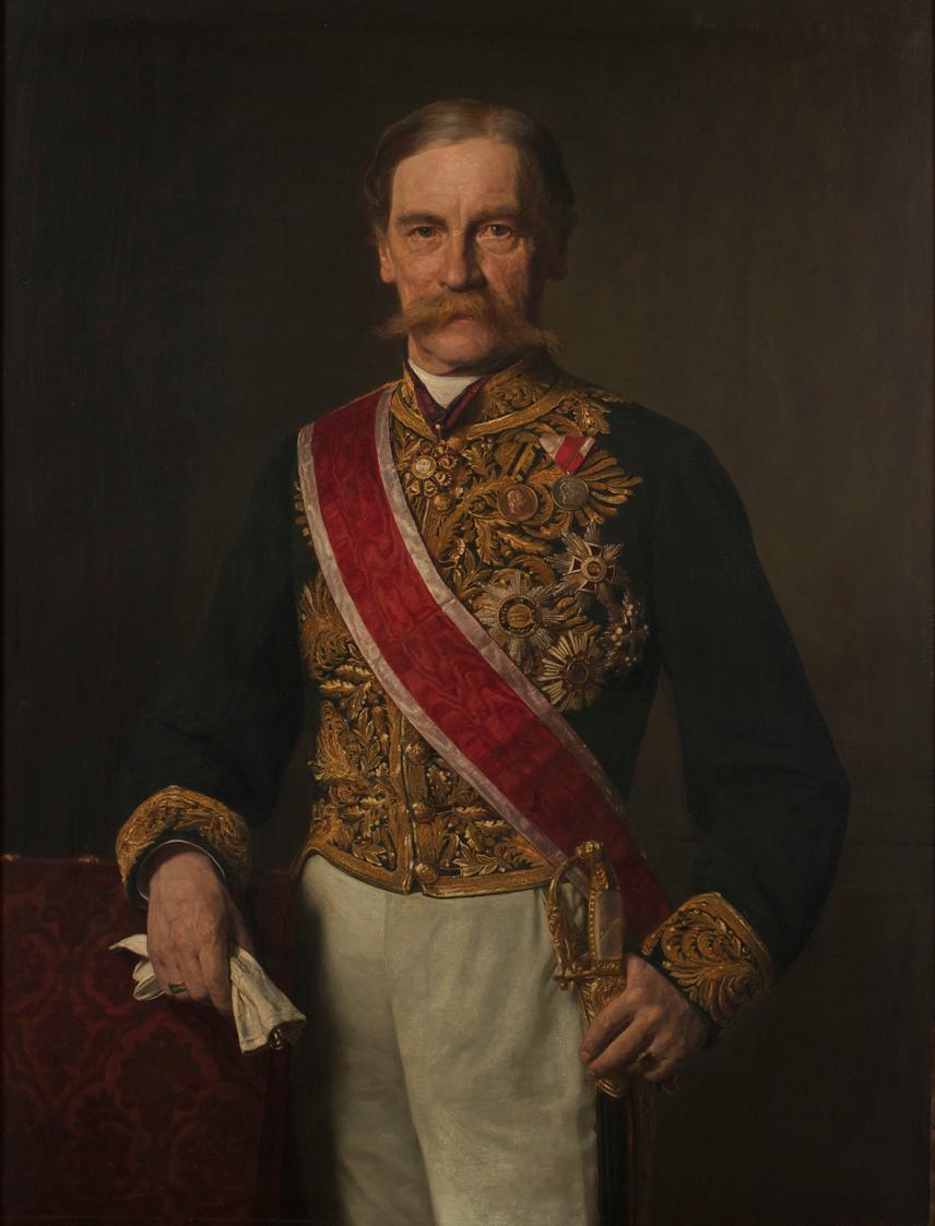 Sigmund L'Allemand, Karl Siegmund Graf von Hohenwart, 1892, Öl auf Leinwand, 110 x 86 cm, Belve…