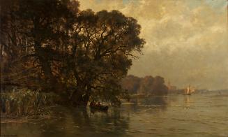 Edmond de Schampheleer, Die Schelde bei Wettern (Belgien), 1880, Öl auf Leinwand, 149 x 247 cm,…