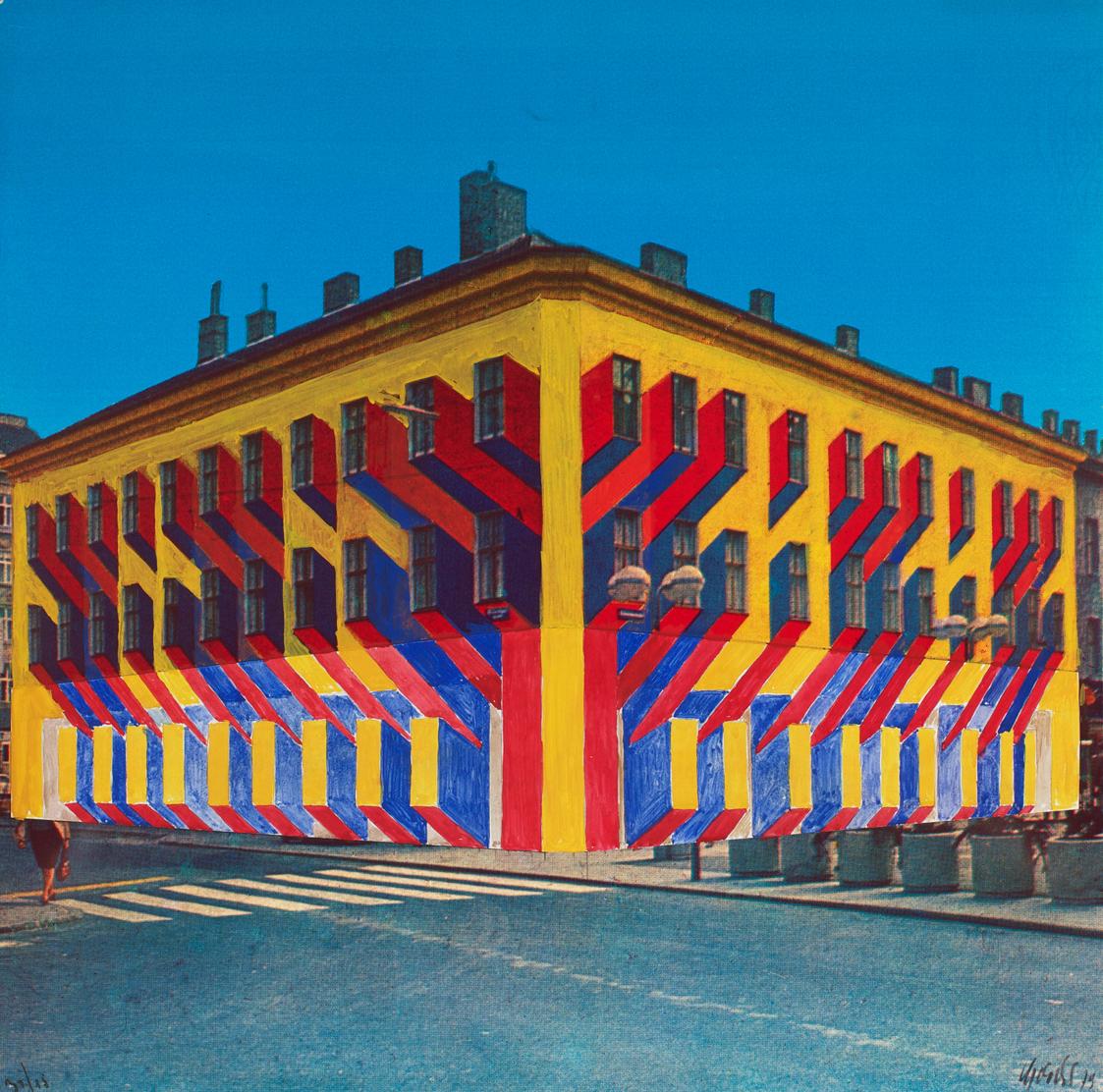 Roland Goeschl, Humanic, 1979, Übermalte Farbfotografie, 60 × 60,2 cm, Belvedere, Wien, Inv.-Nr…