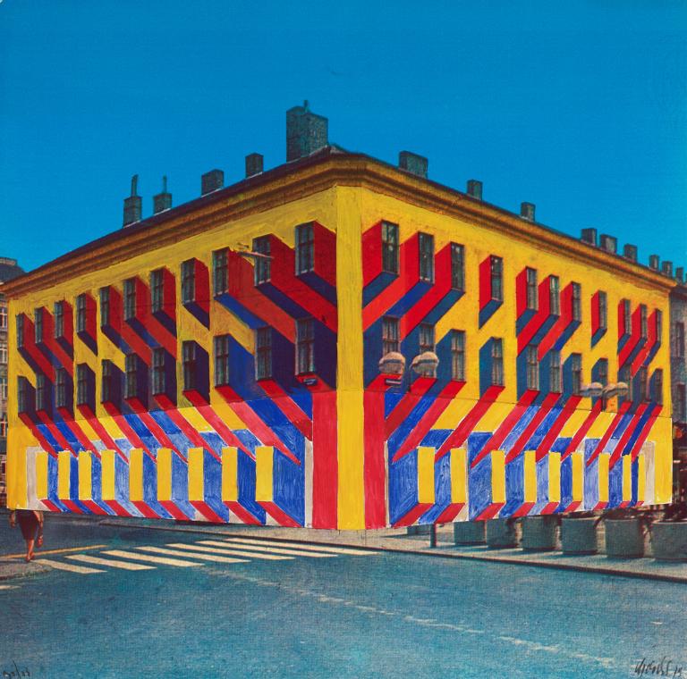 Roland Goeschl, Humanic, 1979, Übermalte Farbfotografie, 60 × 60,2 cm, Belvedere, Wien, Inv.-Nr…