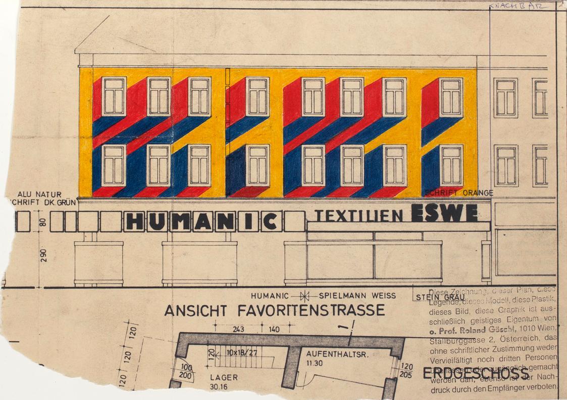 Roland Goeschl, Humanic, Undatiert, Mischtechnik auf Papier, 21,2 × 30 cm, Belvedere, Wien, Inv ...