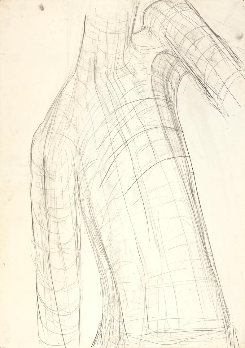 Josefine Sokole, Skulpturenstudie, Bleistift auf Papier, 86 x 61 cm, Belvedere, Wien, Inv.-Nr. …