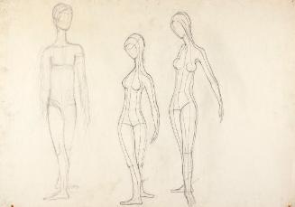 Josefine Sokole, Aktstudie, Tusche auf Papier, 62,5 x 88,6 cm, Belvedere, Wien, Inv.-Nr. 9992
