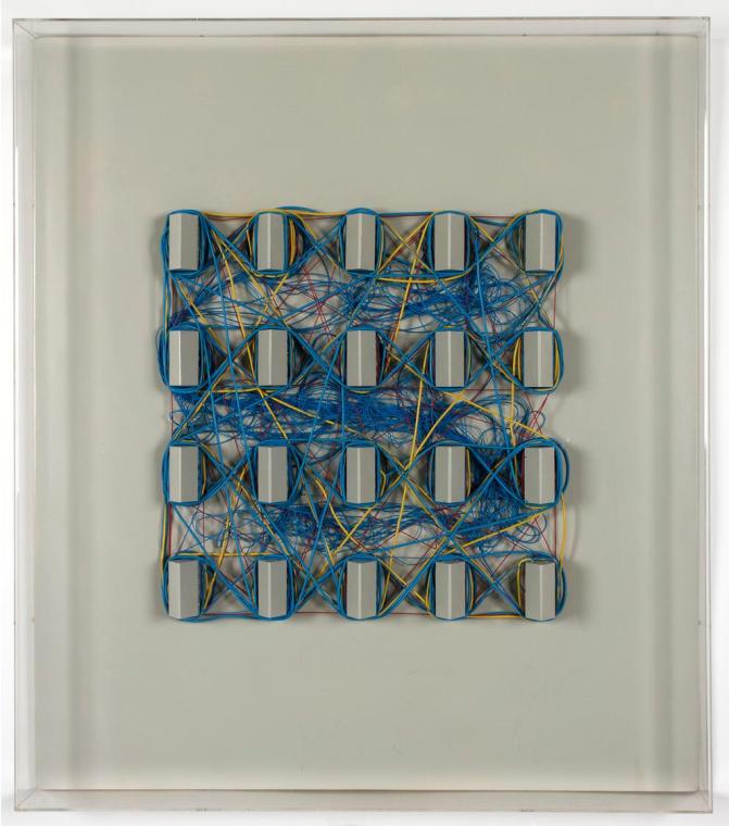 Roland Goeschl, Ohne Titel, undatiert, Mischtechnik in Plexibox, 86 × 76 × 10,5 cm, Belvedere, …