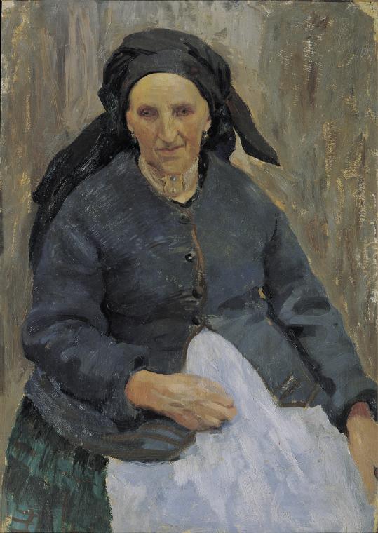 Ferdinand Andri, Salzburger Butterbäuerin, 1902, Öl auf Karton, 96 x 68,5 cm, Belvedere, Wien,  ...