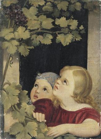 Maria Beatrice, Zwei Kinder am Fenster, 1840, Öl auf Leinwand, 30 x 22 cm, Belvedere, Wien, Inv…