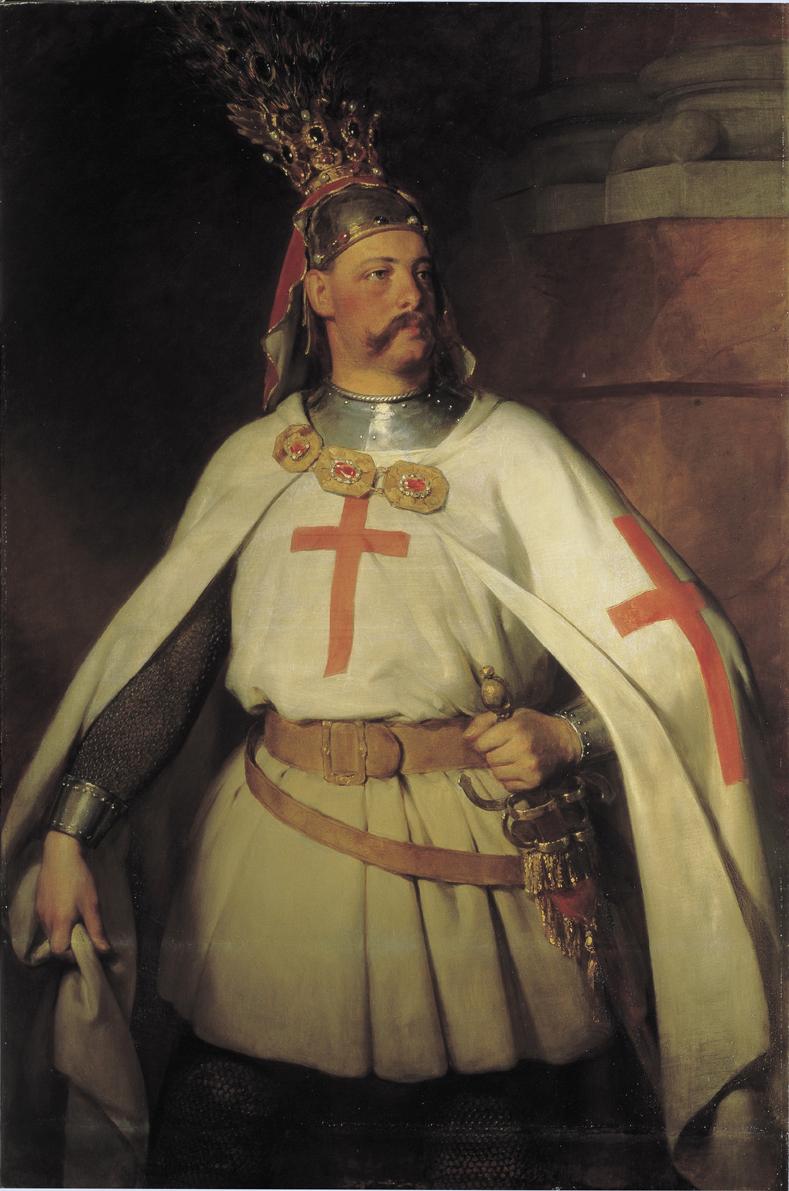 Friedrich von Amerling, Erzherzog Leopold von Österreich (1823–1898) als Kreuzritter, 1863, Öl …