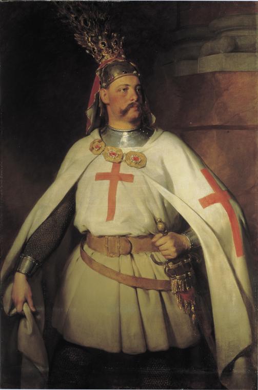 Friedrich von Amerling, Erzherzog Leopold von Österreich (1823–1898) als Kreuzritter, 1863, Öl …