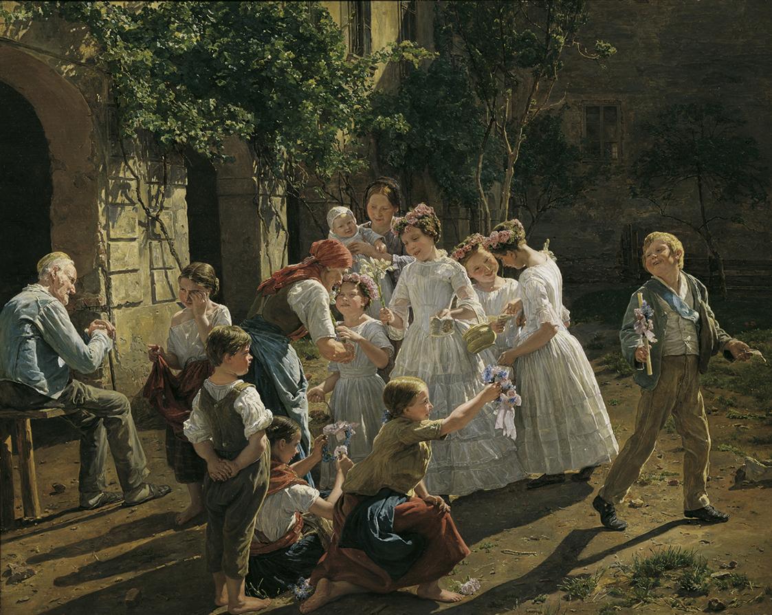 Ferdinand Georg Waldmüller, Am Fronleichnamsmorgen, 1857, Öl auf Holz, 65 x 82 cm, 1912 Leihgab ...