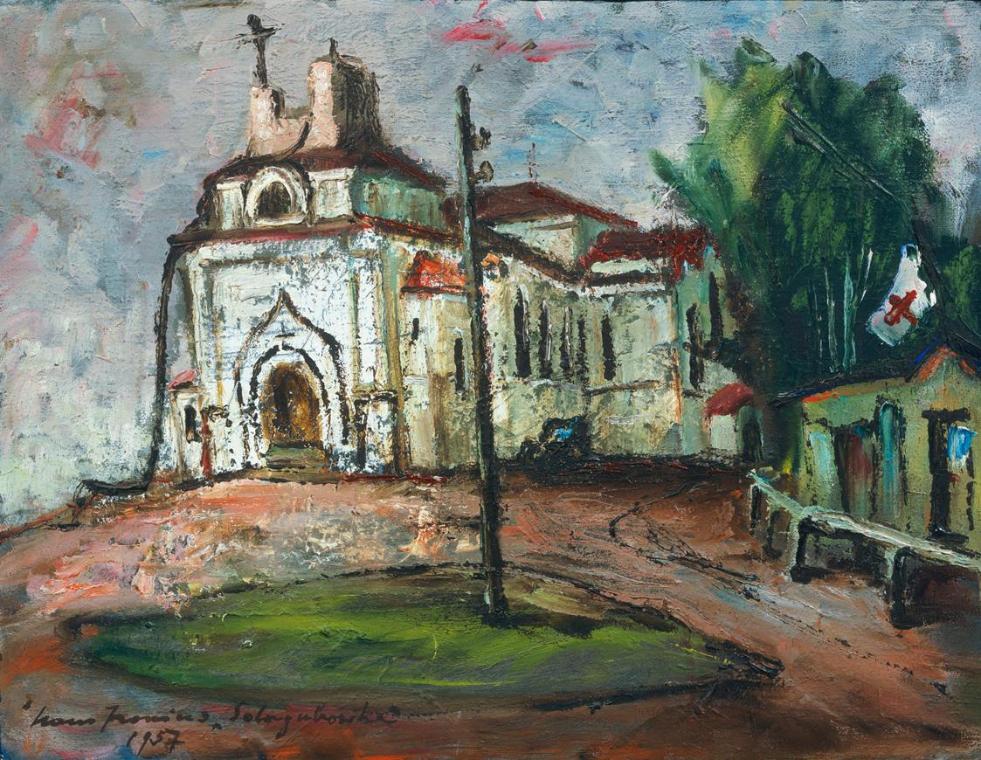 Hans Fronius, Kirche von Solugubovka, 1957, Öl auf Leinwand, 58,5 x 76 cm, Belvedre, Wien, Inv.…