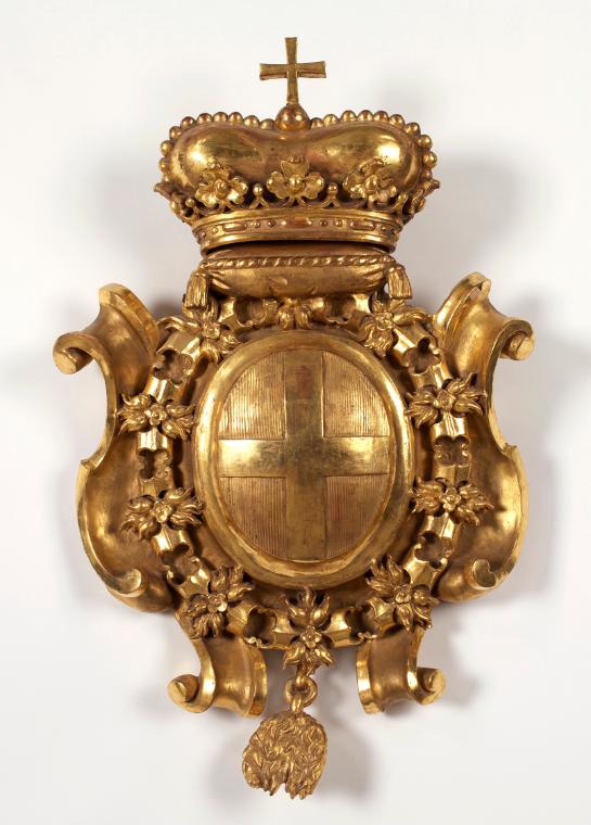 Unbekannter Künstler, Wappenkartusche des Prinzen Eugen von Savoyen, 19. Jahrhundert, Holz, ver…