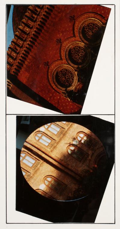 Felix Kalmar, Arsenal, 1987, Collage aus Farbfotografien auf Papier, Blattmaße: 35 × 50,8 cm, B…