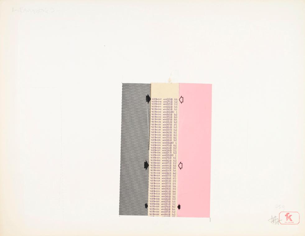 Felix Kalmar, Kassabon La Brasserie, undatiert, Collage auf Papier, Blattmaße: 50 × 64,8 cm, Be…