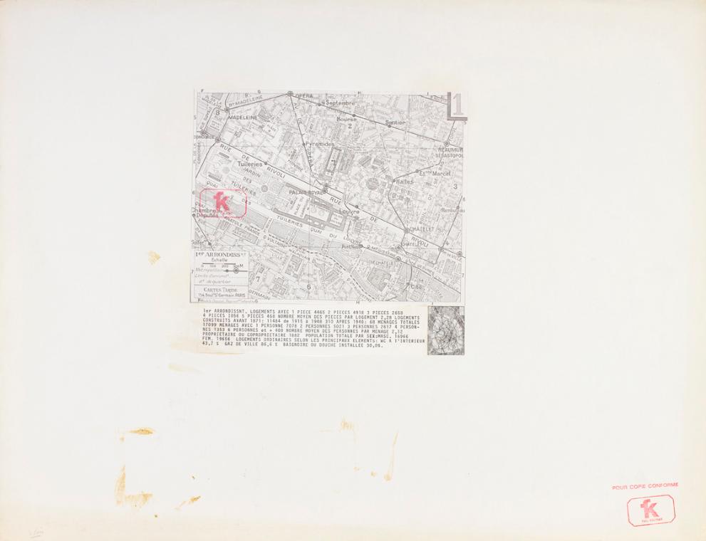 Felix Kalmar, Paris, 1970, Collage, 50 x 65 cm, Belvedere, Wien, Inv.-Nr. 10636/1
