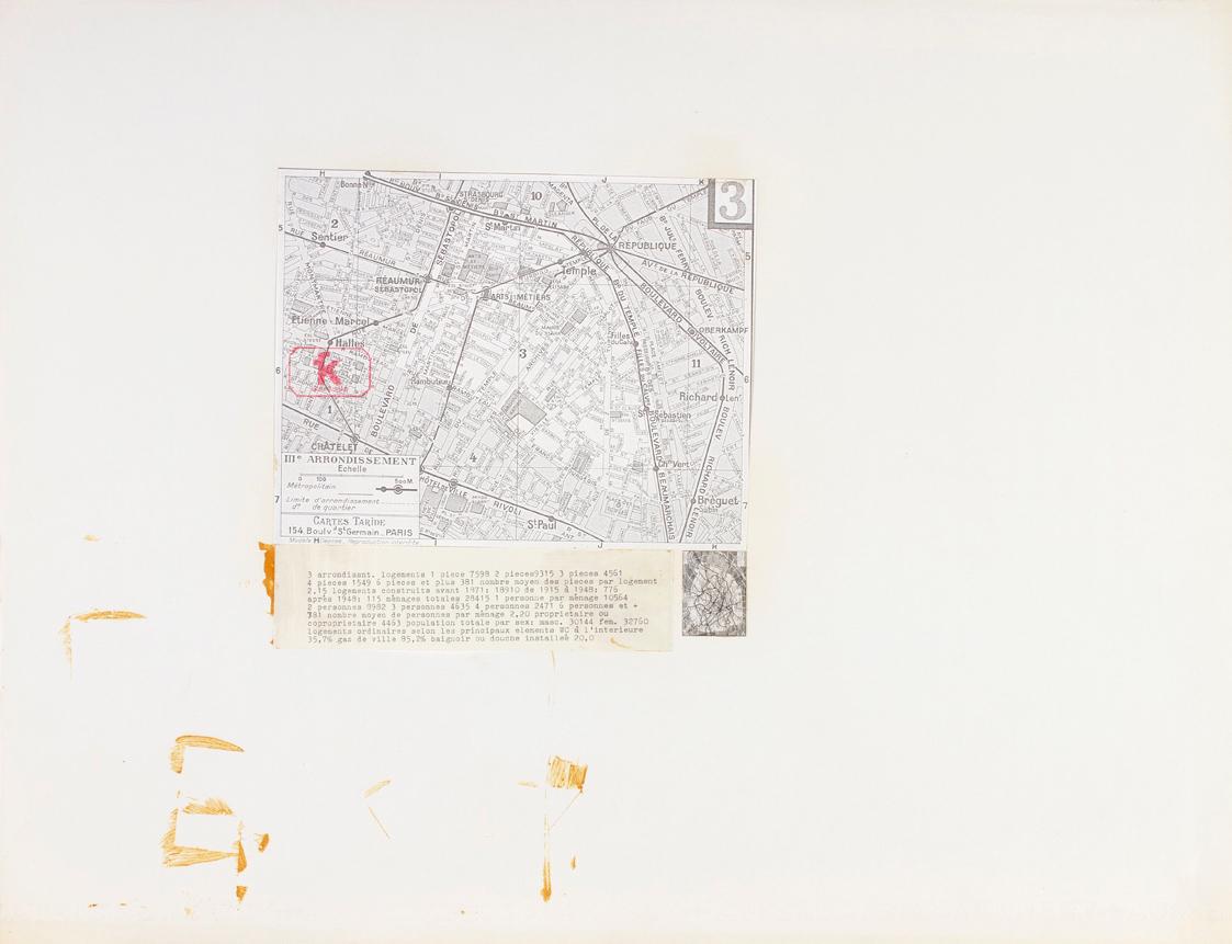 Felix Kalmar, Paris, 1970, Collage, 50 x 65 cm, Belvedere, Wien, Inv.-Nr. 10636/3
