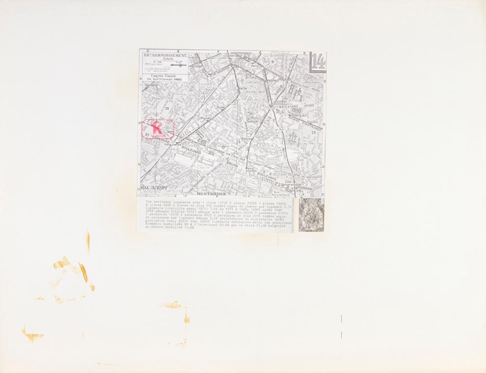 Felix Kalmar, Paris, 1970, Collage, 50 x 65 cm, Belvedere, Wien, Inv.-Nr. 10636/11
