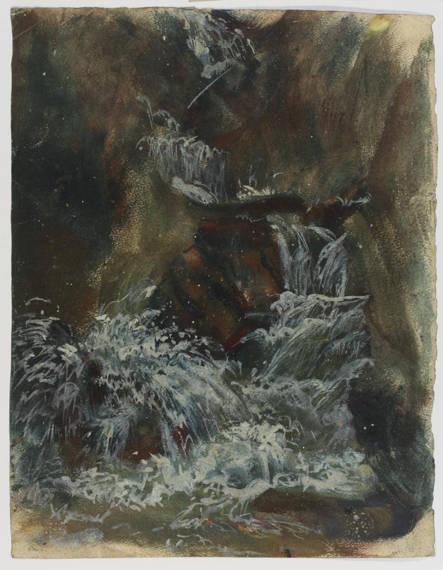 Ernestine Rotter-Peters, Wasserfall, um 1930, Tempera auf Papier, 37 x 28 cm, Belvedere, Wien, …