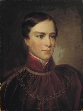 Michael Moritz Daffinger, Der junge Kaiser Franz Joseph I., 1849, Öl auf Leinwand auf Karton, 5…