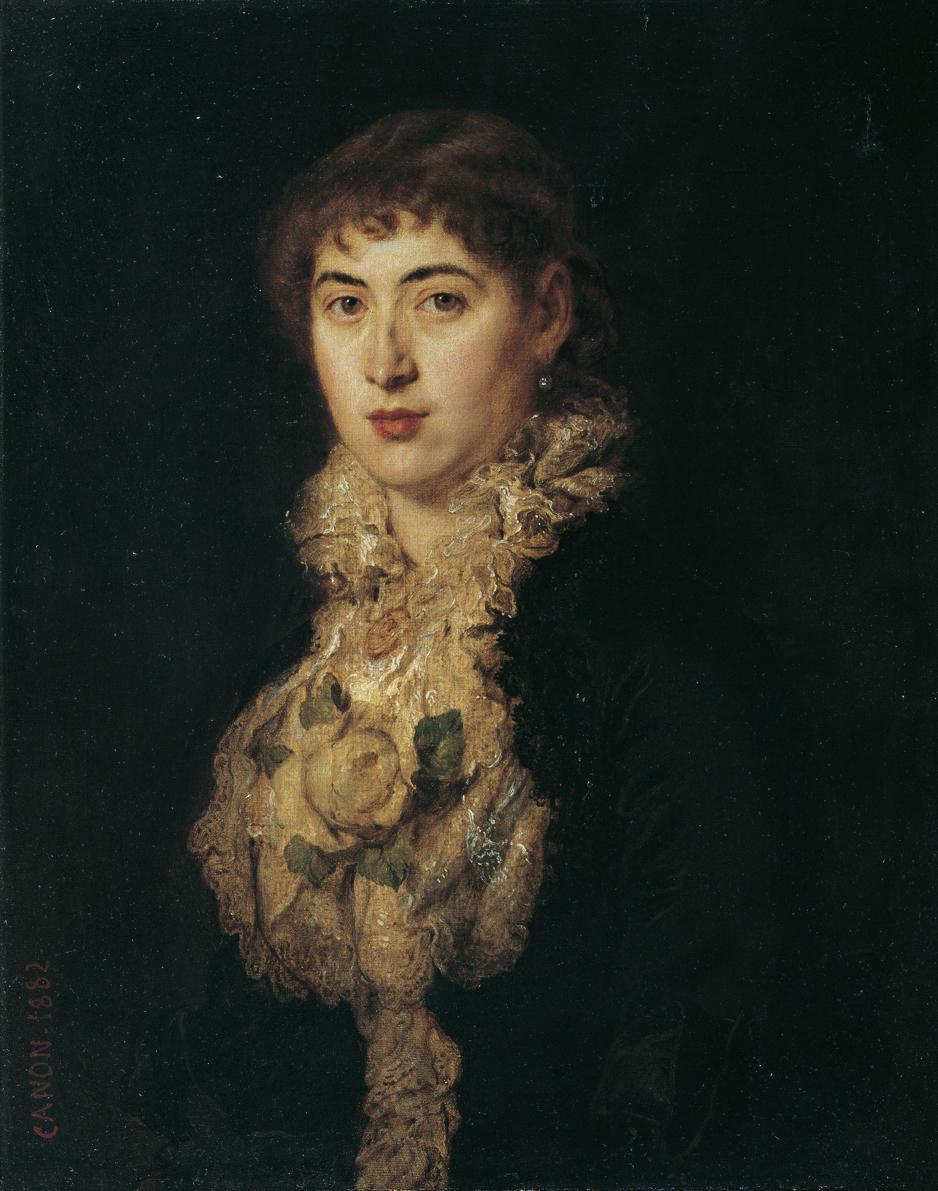 Hans Canon, Maria Freifrau von Zehmen, geb. Fröhlich von Feldau, 1882, Öl auf Leinwand, 70,5 x …