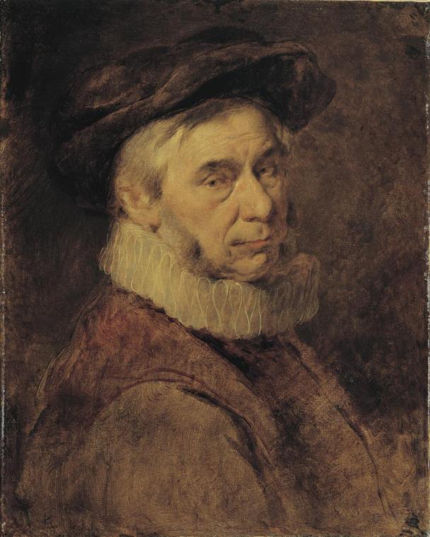 Hans Canon, Älterer Mann mit Halskrause und Bart, um 1865, Öl auf Leinwand, 60 x 47,5 cm, Belve…