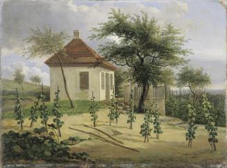 Karl Gottfried Traugott Faber, Pavillon auf Dr. Körners Weinberg bei Loschwitz, 1828, Öl auf Le…
