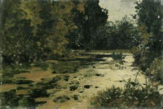 Adolf Gustav Ditscheiner, Waldtümpel, um 1885, Öl auf Leinwand, 29,5 x 43,5 cm, Belvedere, Wien…