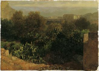 Thomas Ender, Südliche Landschaft mit Kakteen, um 1837 (?), Öl auf Papier, 33,5 x 47,5 cm, Belv…