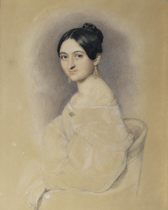 Georg Decker, Elisabeth Zaillner, 1836, Aquarell auf Papier, 22,5 x 17,8 cm, Belvedere, Wien, I ...