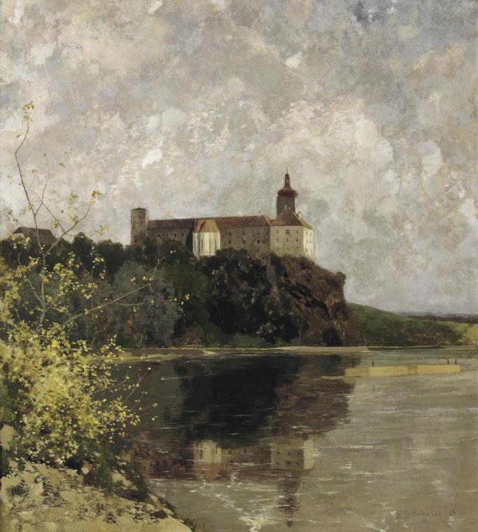 Adolf Gustav Ditscheiner, Schloss Persenbeug, 1897, Öl auf Leinwand, 52 x 46,5 cm, Belvedere, W ...