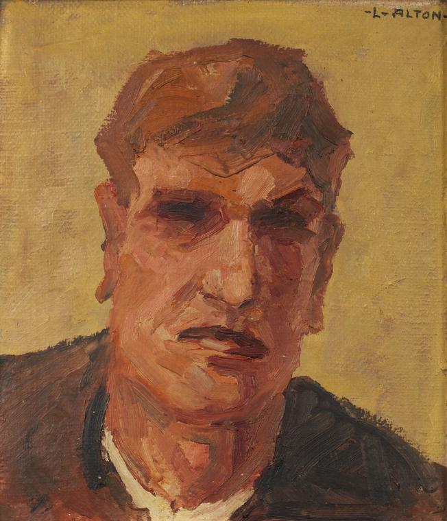 Lois Alton, Nordtiroler Bauer, nach 1925, Öl auf Pappe auf Jute, 39,5 x 35 cm, Belvedere, Wien,…