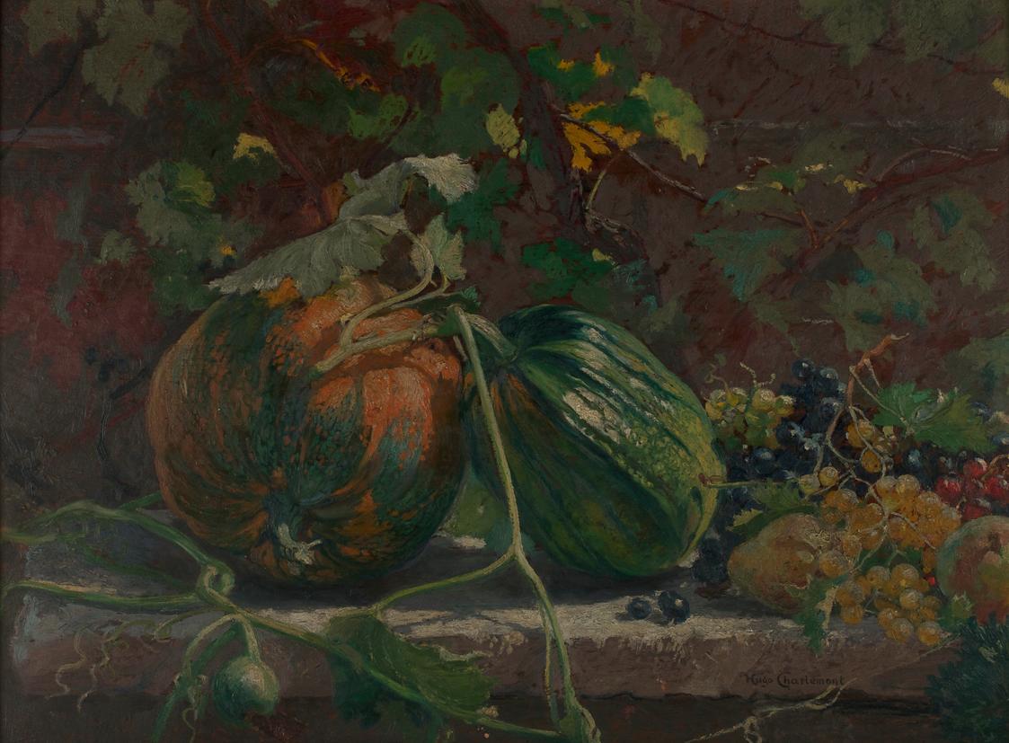 Hugo Charlemont, Stillleben, um 1903, Öl auf Holz, Rahmenmaße: 56 × 72 × 5 cm, Belvedere, Inv.-…