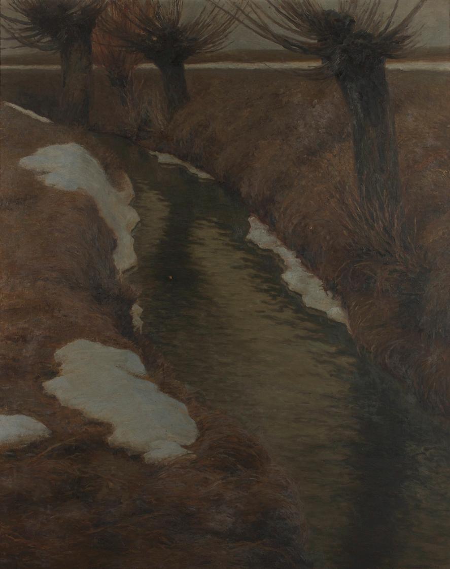 Hans Ranzoni der Ältere d. Ä., Tauwetter, um 1900, Öl auf Leinwand, 150 x 120 cm, Belvedere, Wi…