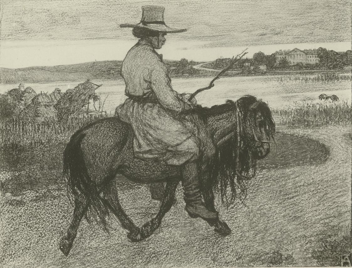Moriz Nähr, Ferdinand Andri, Das Bild: Reitender Bauer von Ferdinand Andri, Belvedere, Wien, In…