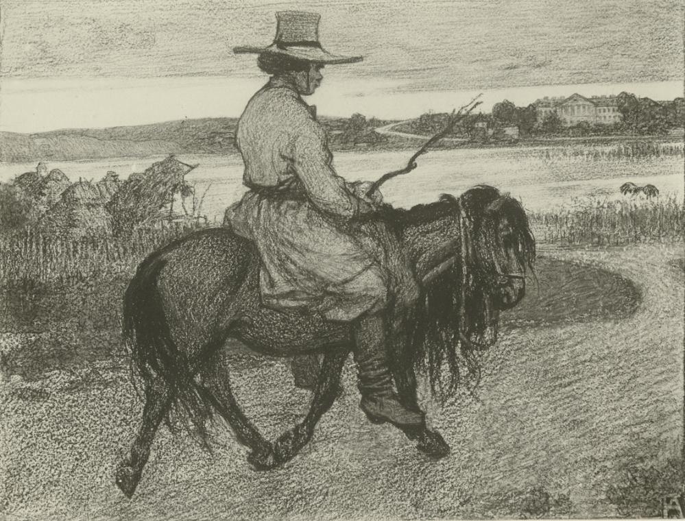 Moriz Nähr, Ferdinand Andri, Das Bild: Reitender Bauer von Ferdinand Andri, Belvedere, Wien, In…