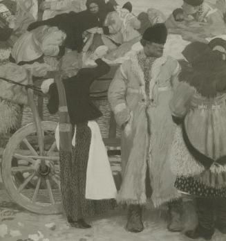 Moriz Nähr, Das Gemälde: Slowaken mit Krautwagen - von Ferdinand Andri, 1902, Silbergelatineabz…
