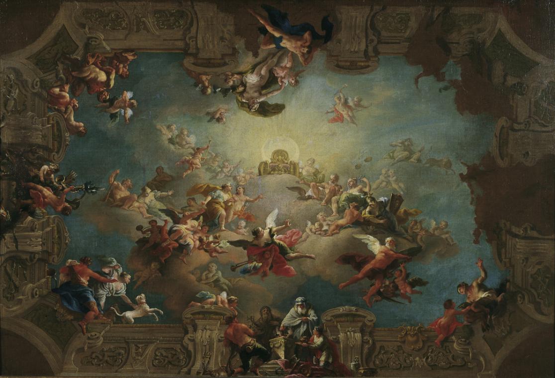 Daniel Gran, Aufnahme Dianas in den Olymp, 1732, Öl auf Leinwand, 76 x 110 cm, Belvedere, Wien, ...