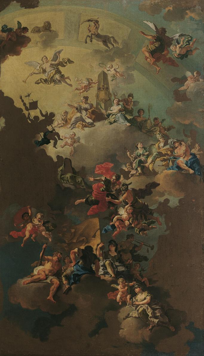 Daniel Gran, Allegorie auf die glückliche Regierung Mährens, um 1734, Öl auf Leinwand, 125 x 74…