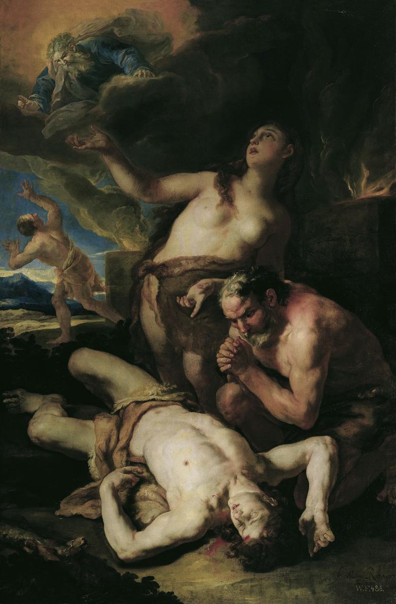 Johann Michael Rottmayr, Beweinung Abels, 1692, Öl auf Leinwand, 191 x 127 cm, Belvedere, Wien,…