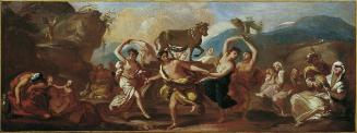 Franz Carl Remp, Der Tanz um das goldene Kalb, um 1707/1710, Öl auf Leinwand, 36 x 98 cm, Belve…