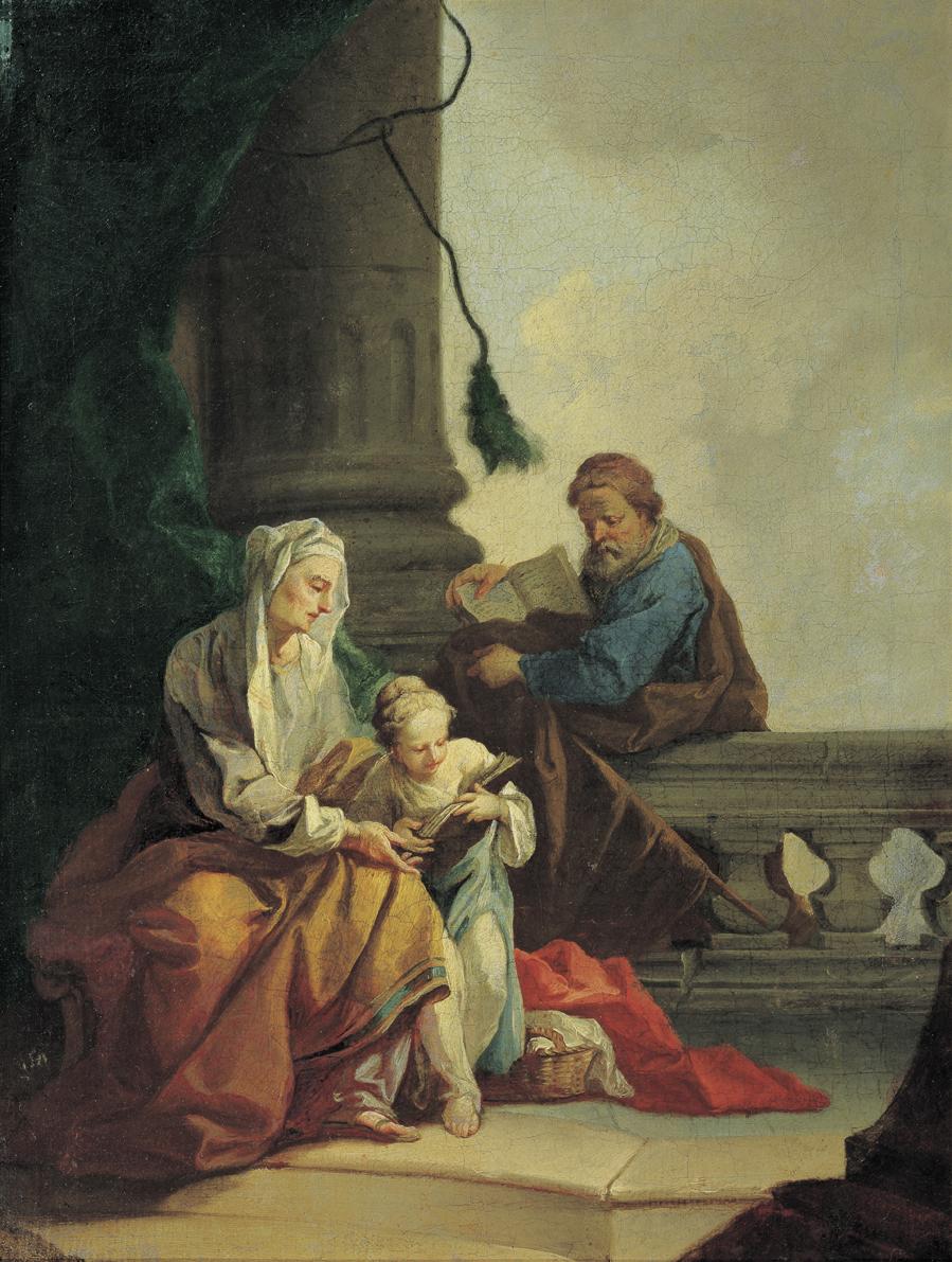 Daniel Gran, Unterweisung Mariens durch Joachim und Anna, um 1746/1747, Öl auf Leinwand, 48 x 3…