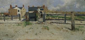 Theodor von Hörmann, Einzelstehende Häuser auf Jersey, 1888, Öl auf Holz, 13,5 x 29 cm, Belvede…