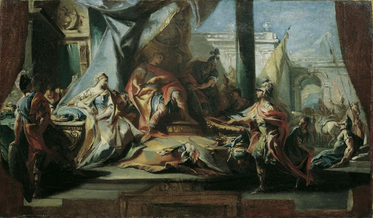 Carlo Carlone, Die Großmut des Scipio, um 1730/1750, Öl auf Leinwand, 56,5 x 96 cm, Belvedere,  ...