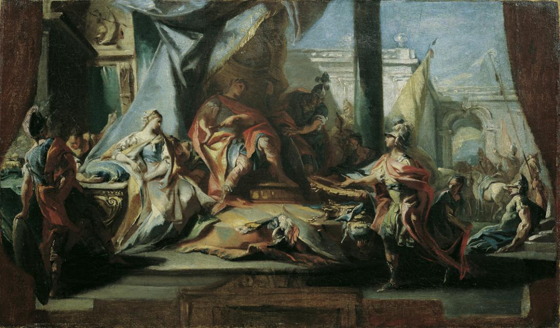 Carlo Carlone, Die Großmut des Scipio, um 1730/1750, Öl auf Leinwand, 56,5 x 96 cm, Belvedere, …