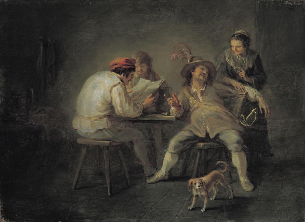 Martin Johann Schmidt, Wirtshausszene, 1781, Öl auf Holz, 31,5 x 42,5 cm, Belvedere, Wien, Inv.…