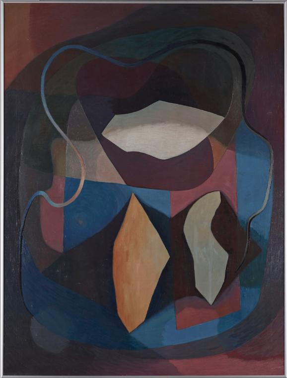 František Foltýn, Abstrakte Komposition, 1936–1937, Öl auf Leinwand, 114 × 87,5 cm, Dauerleihga…