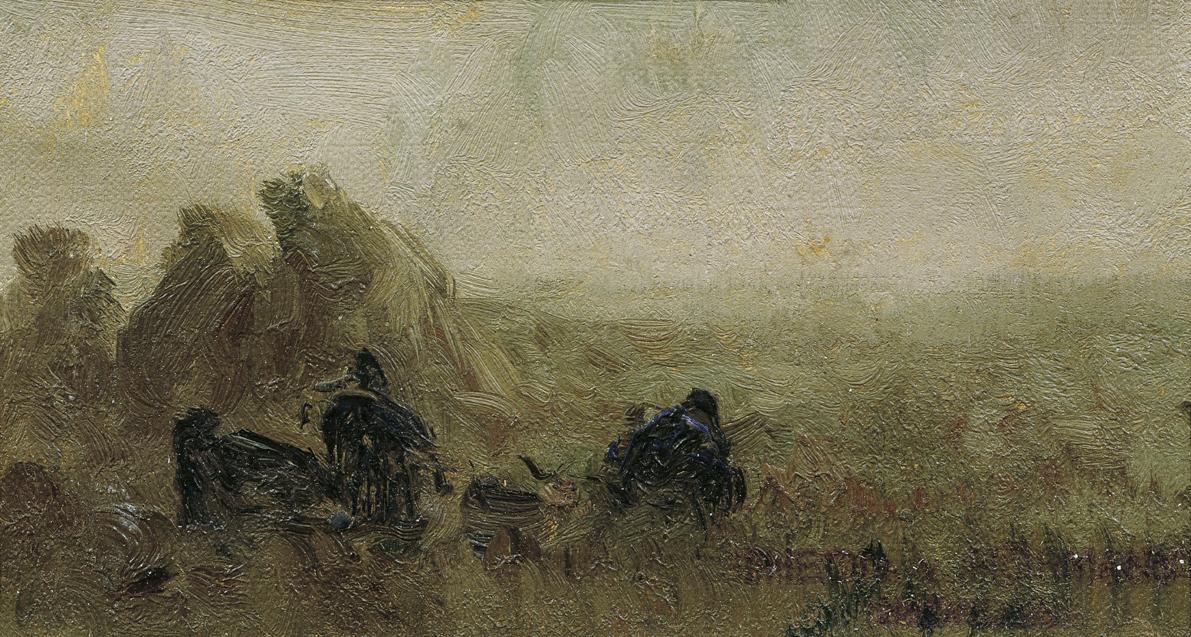 Theodor von Hörmann, Dämmerung, um 1890, Öl auf Leinwand, 7,2 x 13,4 cm, Belvedere, Wien, Inv.-…